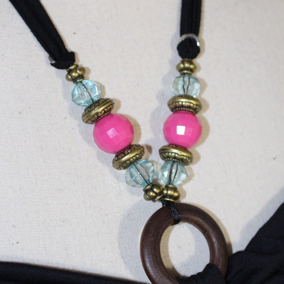 Derek heart, sundress with  beaded halter maxi dress - Picture 5 of 9